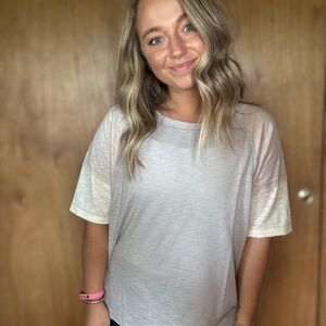 Exposed Seam Colorblock Loose Tee